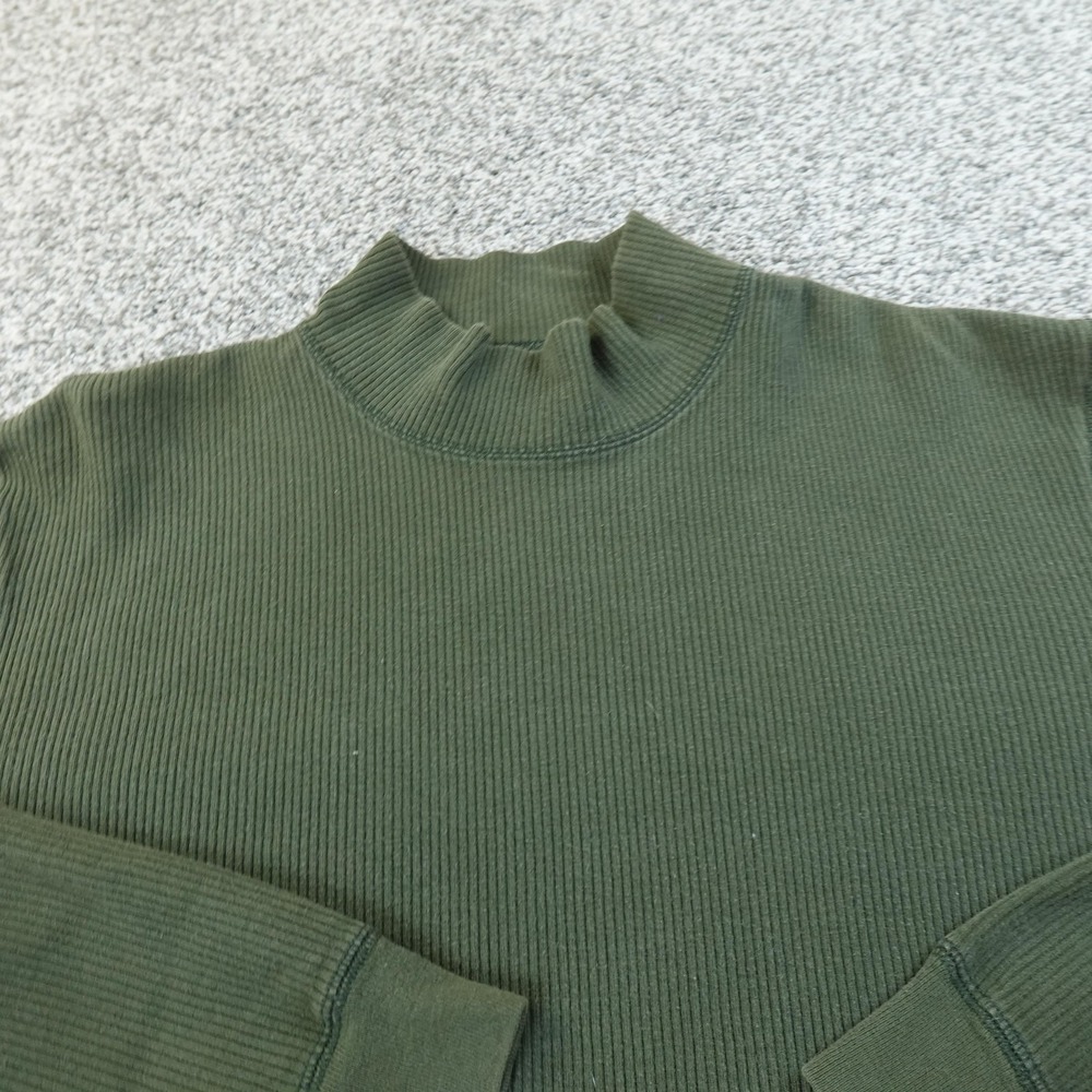 VTG Abercrombie Fitch Sweater Mens M Green Mock Neck Knit Pullover 90s Y2K USA - Picture 3 of 9